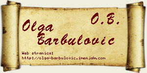 Olga Barbulović vizit kartica